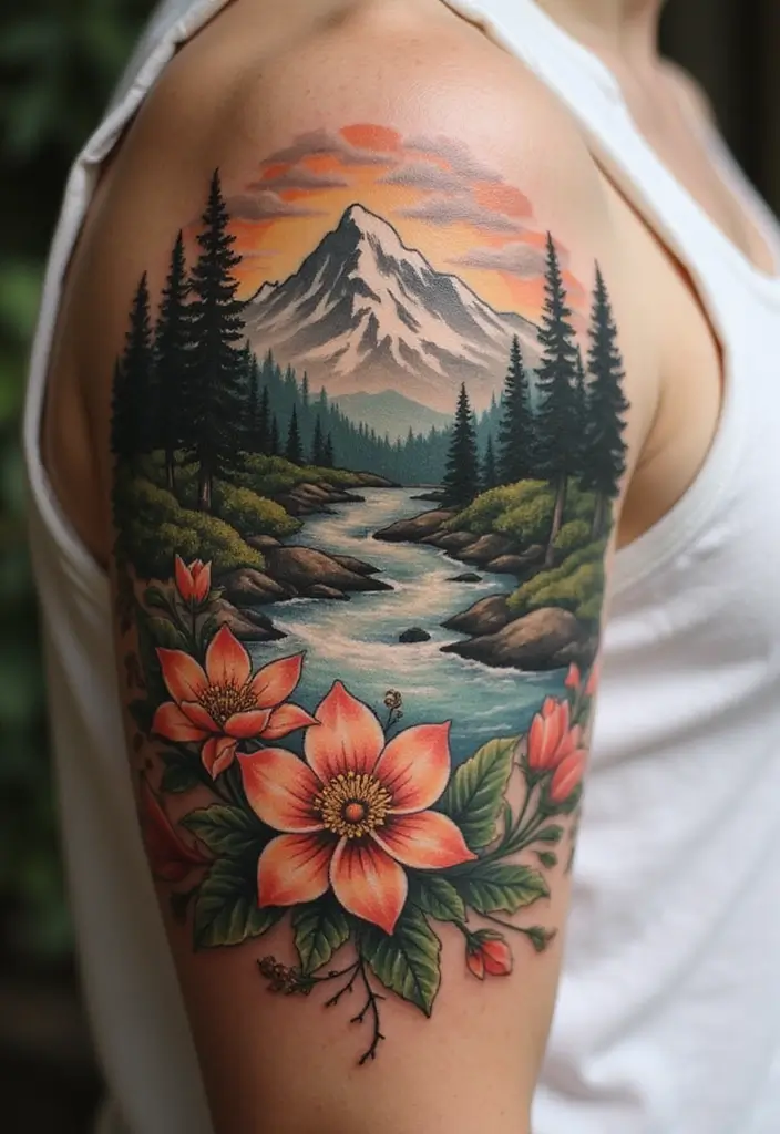 31+ Tattoos For Women Half Sleeve: Stunning Artistic Concepts - 19. Nature’s Harmony
