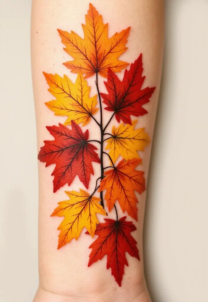 31+ Tattoos For Women Half Sleeve: Stunning Artistic Concepts - 21. Autumn Splendor