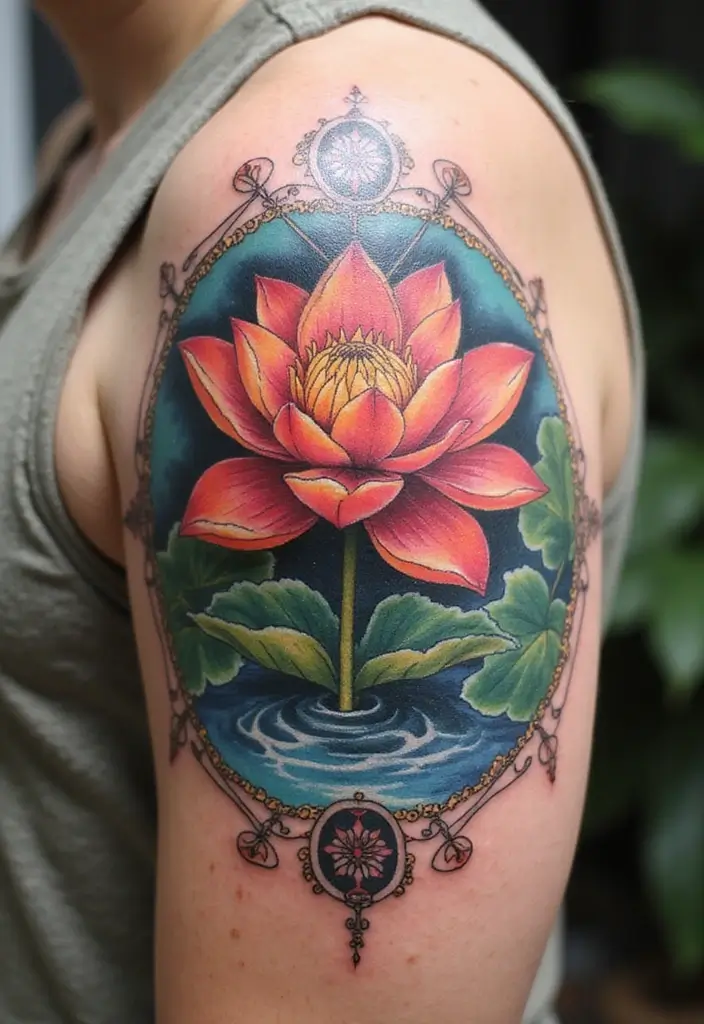 31+ Tattoos For Women Half Sleeve: Stunning Artistic Concepts - 5. Lotus Dreams