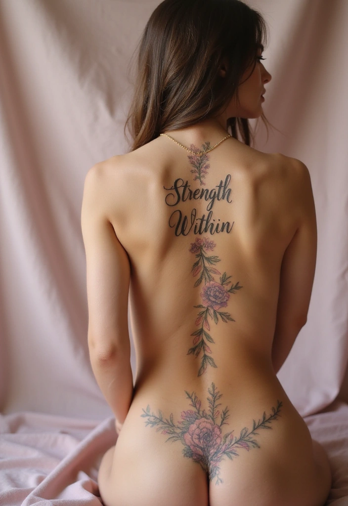 32+ Spine Tattoos For Women Quotes: Meaningful Lines For Your Back - 1. 'Strength Within'