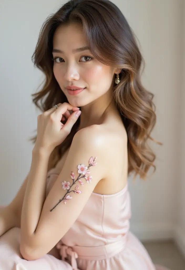 33+ Tattoos For Women Meaningful: Ideas With Deep Symbolism - 23. Cherry Blossom