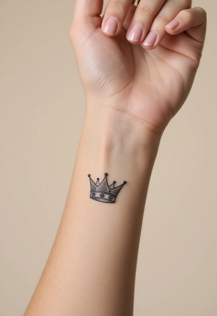 33+ Tattoos For Women Meaningful: Ideas With Deep Symbolism - 24. Simple Crown