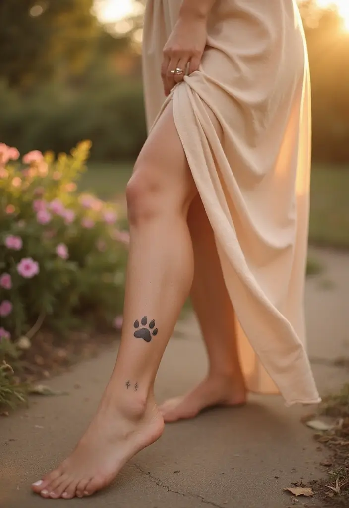 33+ Tattoos For Women Meaningful: Ideas With Deep Symbolism - 27. Paw Print