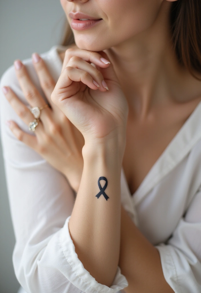 33+ Tattoos For Women Meaningful: Ideas With Deep Symbolism - 30. Ribbon of Awareness