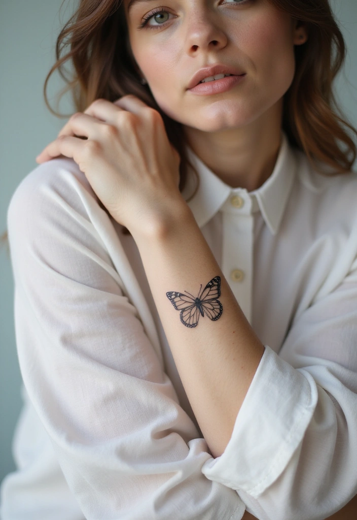 33+ Tattoos For Women Meaningful: Ideas With Deep Symbolism - 33. Simple Butterfly