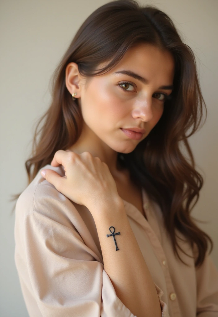 33+ Tattoos For Women Meaningful: Ideas With Deep Symbolism - 6. Ankh Symbol