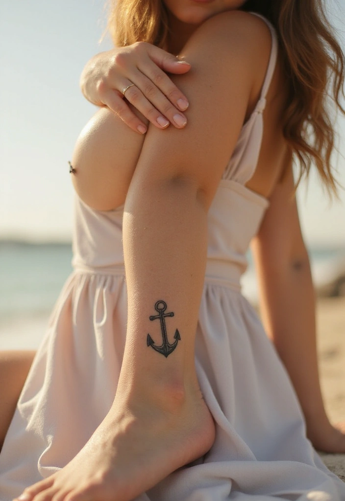 33+ Tattoos For Women Meaningful: Ideas With Deep Symbolism - 8. Tiny Anchor