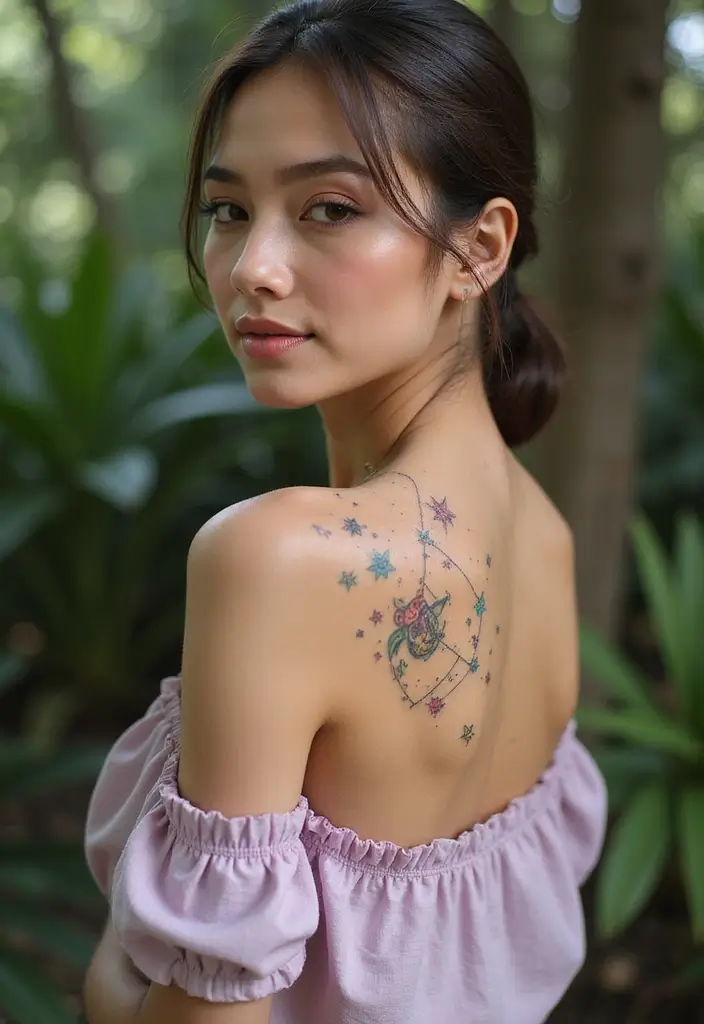 35+ Shoulder Tattoo Ideas For Women: Elegant & Chic Choices - 13. Zodiac Signs