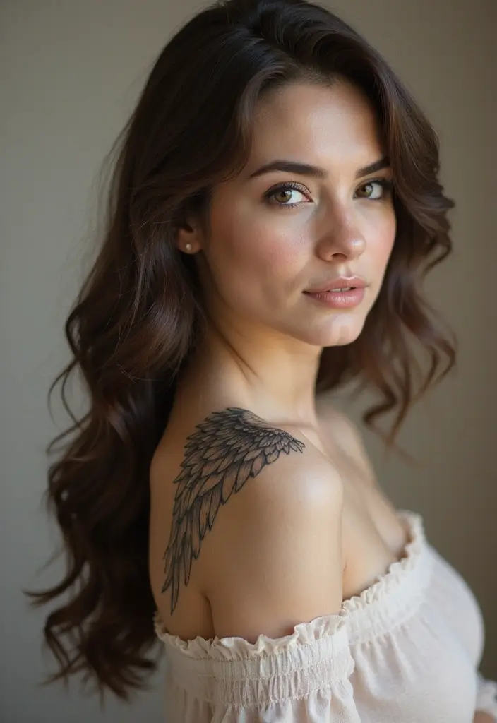 35+ Shoulder Tattoo Ideas For Women: Elegant & Chic Choices - 19. Guardian Angels