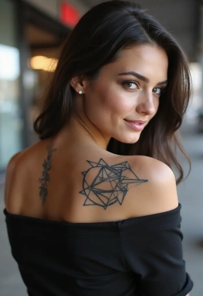 35+ Shoulder Tattoo Ideas For Women: Elegant & Chic Choices - 3. Geometric Shapes