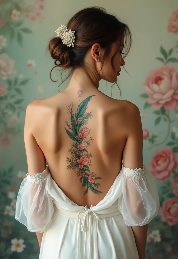 37+ Western Spine Tattoos For Women: Unique Styles From The West - 10. Feathered Beauties