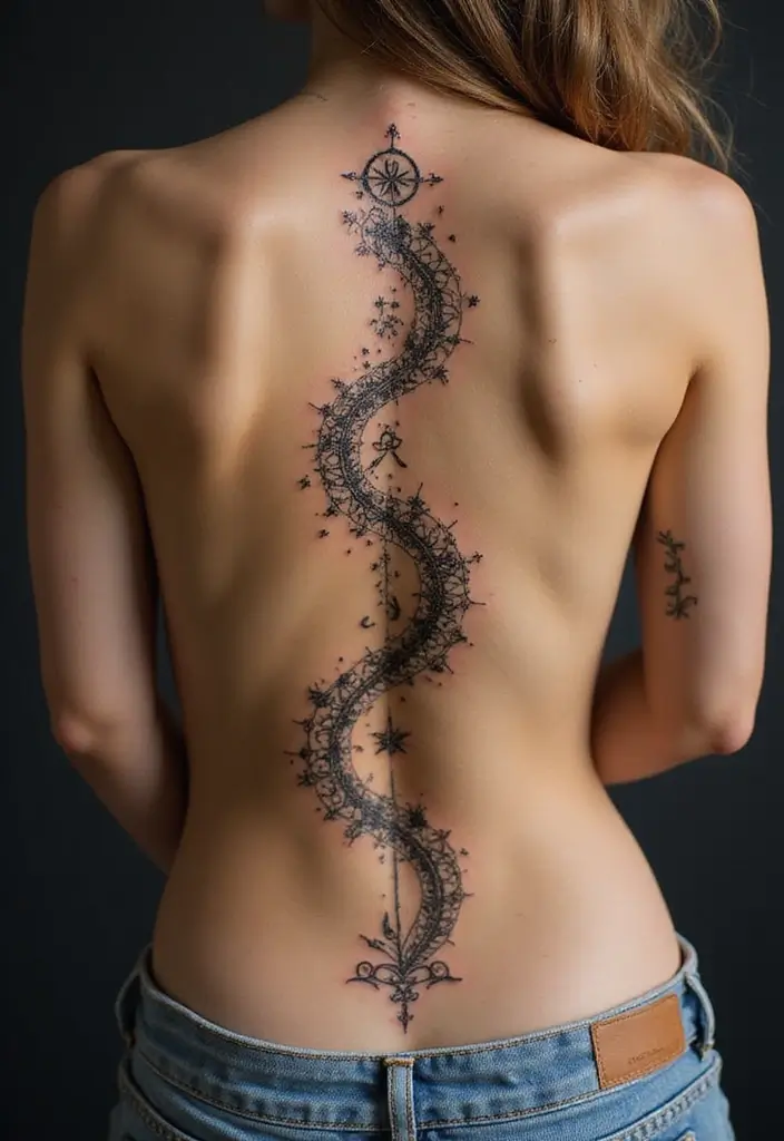 38+ Spine Tattoos For Women Unique: Standout Designs For Your Back - 18. Zodiac Constellations