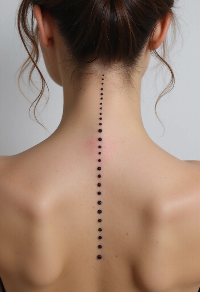 38+ Spine Tattoos For Women Unique: Standout Designs For Your Back - 24. Simple Dots