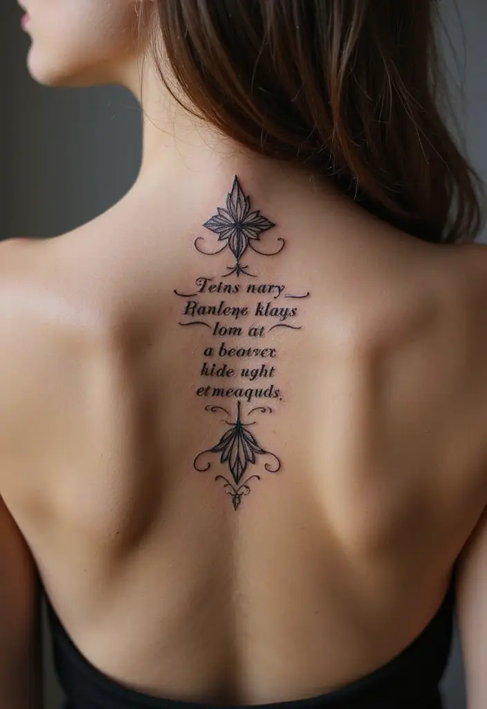 38+ Spine Tattoos For Women Unique: Standout Designs For Your Back - 28. Book Quotes