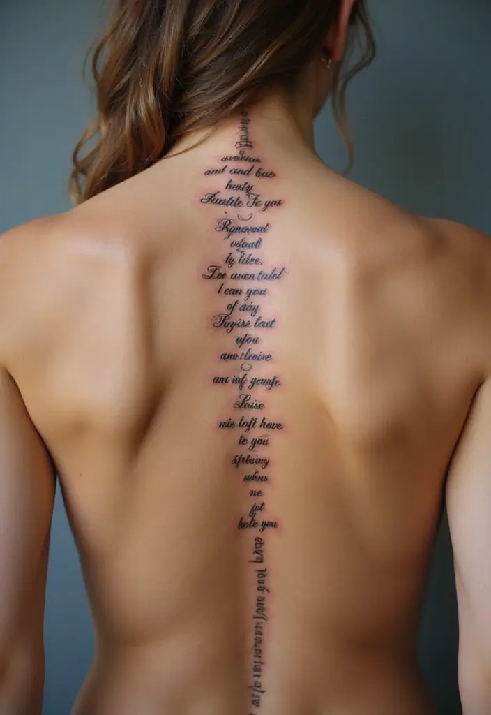 38+ Spine Tattoos For Women Unique: Standout Designs For Your Back - 5. Inspirational Quotes