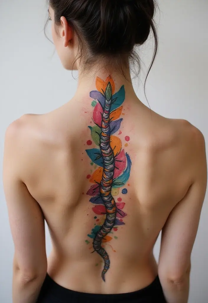 38+ Spine Tattoos For Women Unique: Standout Designs For Your Back - 7. Abstract Art