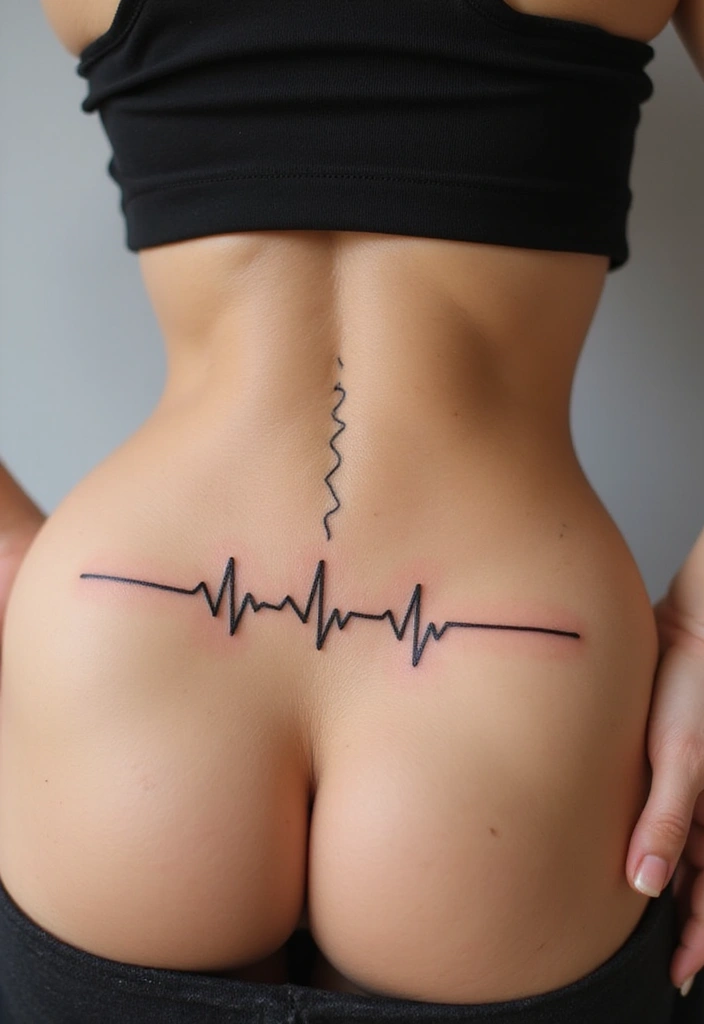 38+ Spine Tattoos For Women Unique: Standout Designs For Your Back - 9. Heartbeat Line Tattoo