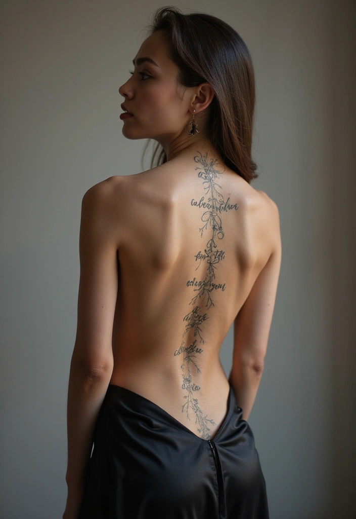 39+ Spine Tattoos For Women Fine Line: Delicate & Minimalist Ideas - 5. Inspirational Quotes