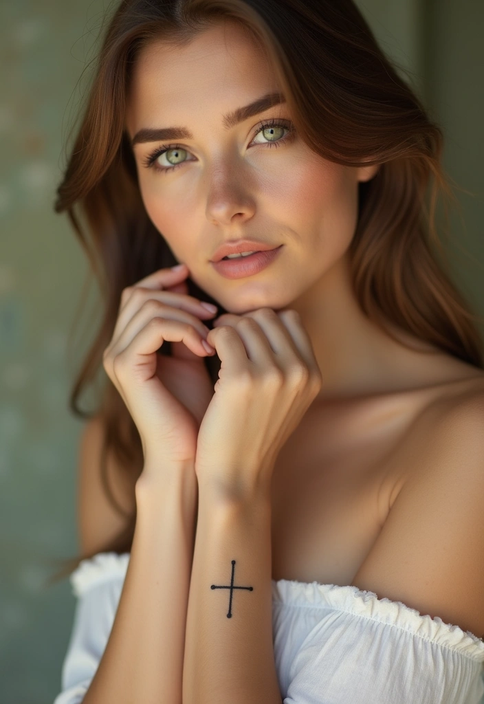 40+ Cross Tattoos For Women: Spiritual & Stylish Inspiration - 1. Simple Line Cross