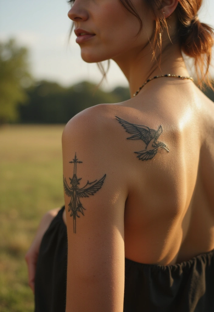 40+ Cross Tattoos For Women: Spiritual & Stylish Inspiration - 14. Cross with a Bird