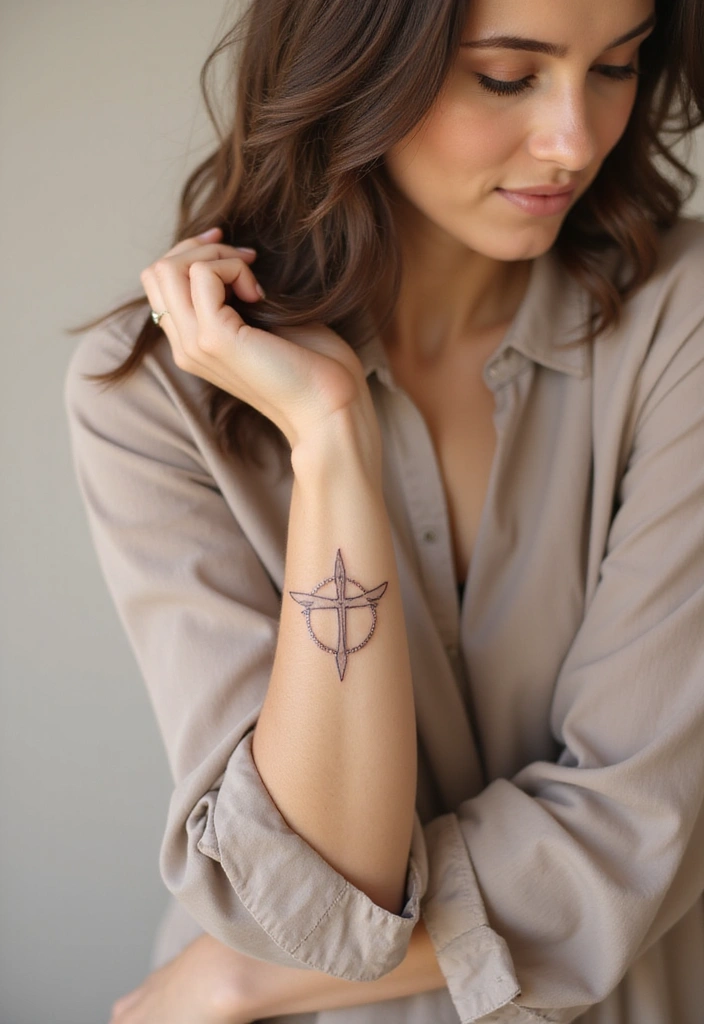 40+ Cross Tattoos For Women: Spiritual & Stylish Inspiration - 9. Cross in a Circle