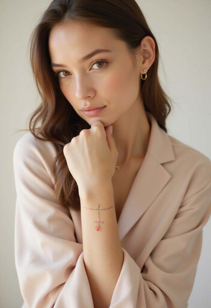 41+ Cross Tattoos For Women On Wrist: Subtle & Powerful Designs - 1. Simple Line Cross