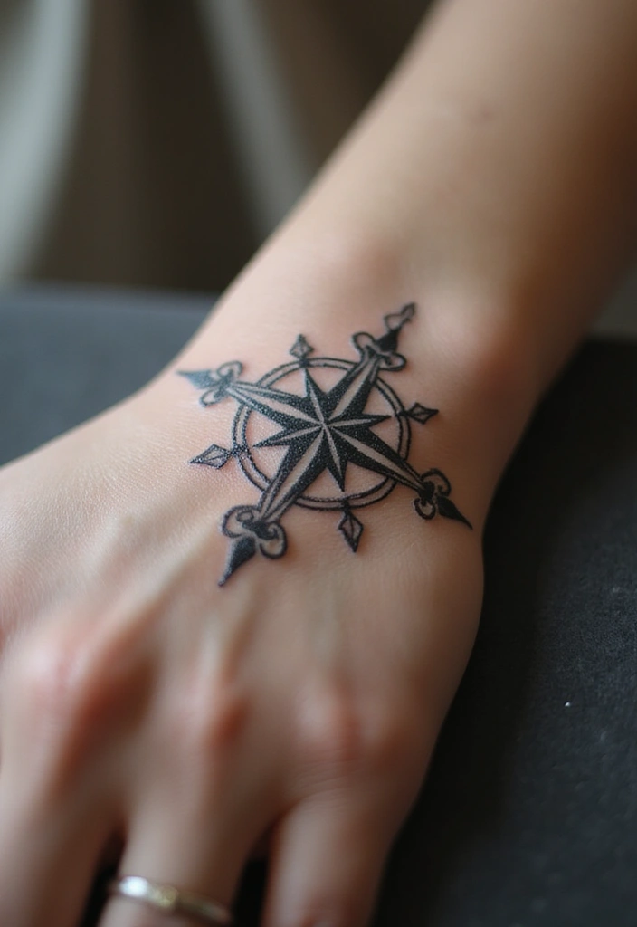 41+ Cross Tattoos For Women On Wrist: Subtle & Powerful Designs - 19. Cross with a Compass