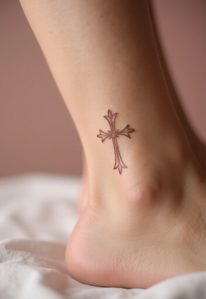 42+ Small Cross Tattoos For Women: Minimalist Faith Symbols - 10. Dainty Cross Tattoo