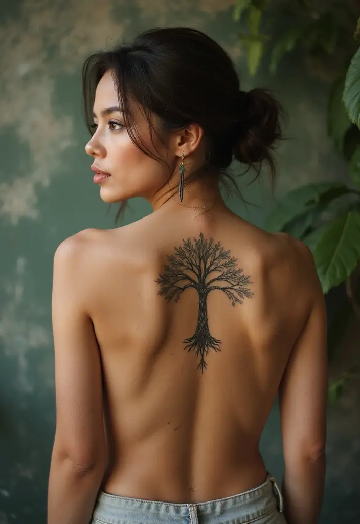 42+ Small Cross Tattoos For Women: Minimalist Faith Symbols - 21. Cross with a Tree