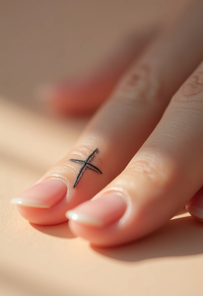 42+ Small Cross Tattoos For Women: Minimalist Faith Symbols - 6. Tiny Cross Tattoo