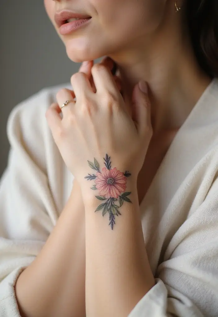 43+ Small Christian Tattoos For Women: Meaningful Spiritual Ink - 1. Floral Cross Design