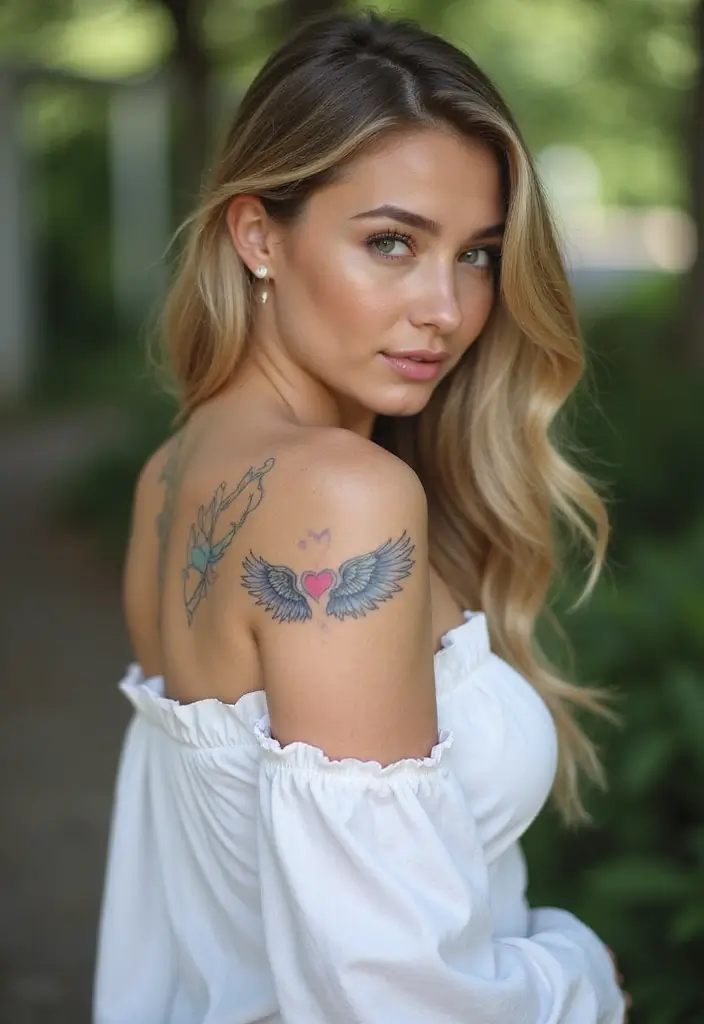 43+ Small Christian Tattoos For Women: Meaningful Spiritual Ink - 21. Angel Wings with a Heart