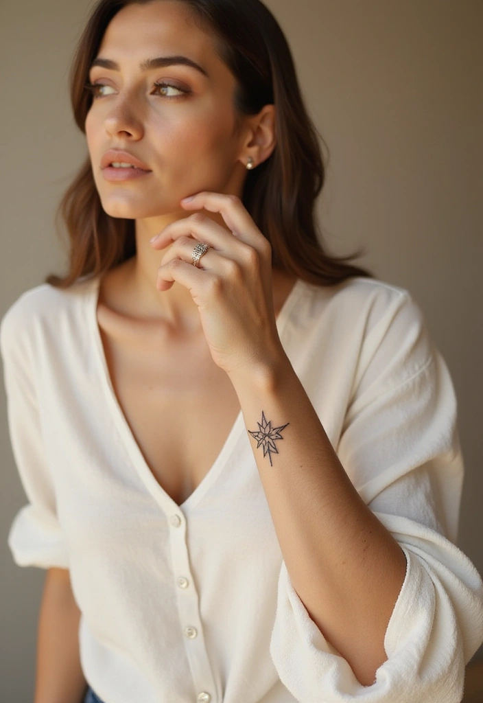 44+ Christian Tattoos For Women Unique: Creative Faith-Based Designs - 20. Star with a Cross