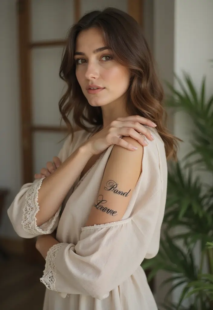 44+ Christian Tattoos For Women Unique: Creative Faith-Based Designs - 23. Scripted Family Names