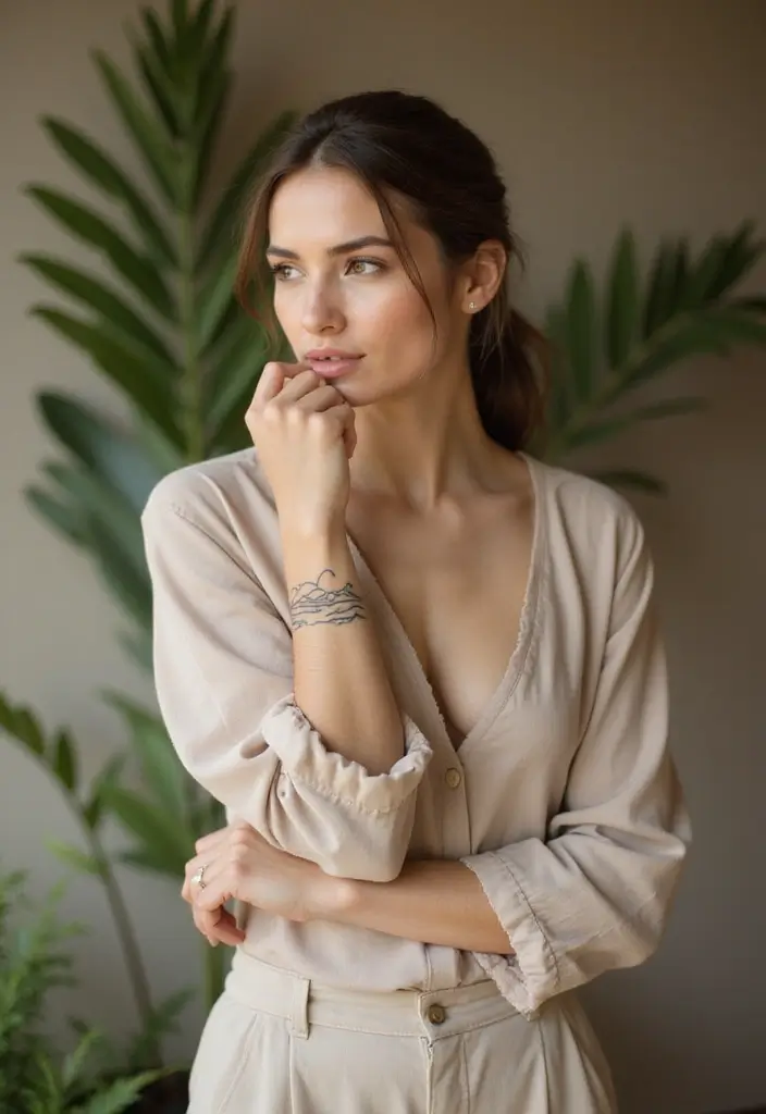 44+ Christian Tattoos For Women Unique: Creative Faith-Based Designs - 28. Minimalist Landscape