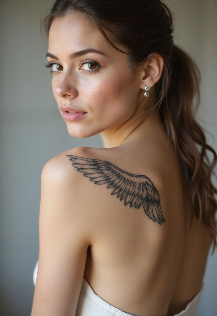 44+ Christian Tattoos For Women Unique: Creative Faith-Based Designs - 3. Minimalist Angel Wings