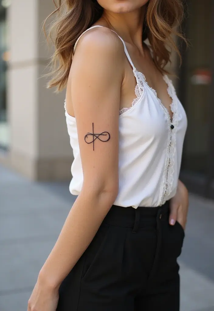 44+ Christian Tattoos For Women Unique: Creative Faith-Based Designs - 35. Infinity Cross