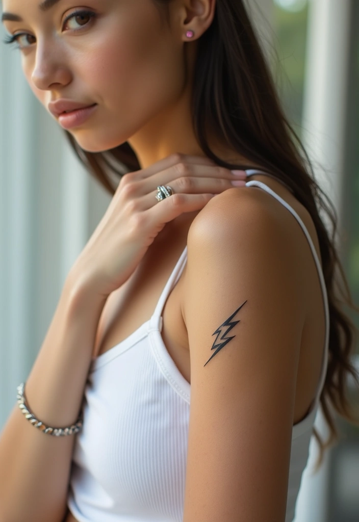 44+ Christian Tattoos For Women Unique: Creative Faith-Based Designs - 41. Minimalist Lightning Bolt