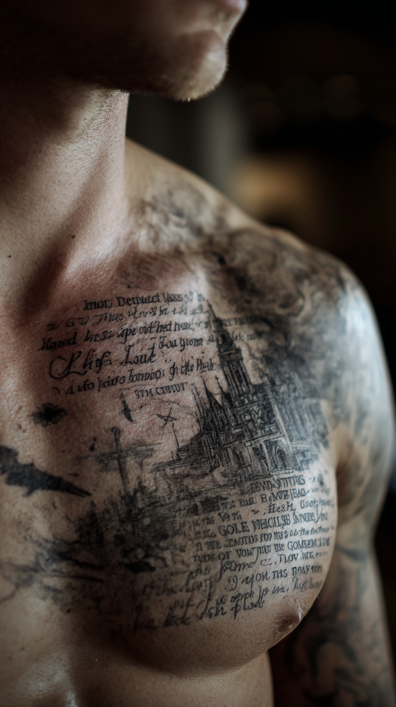 Bible Verse Chest Tattoo