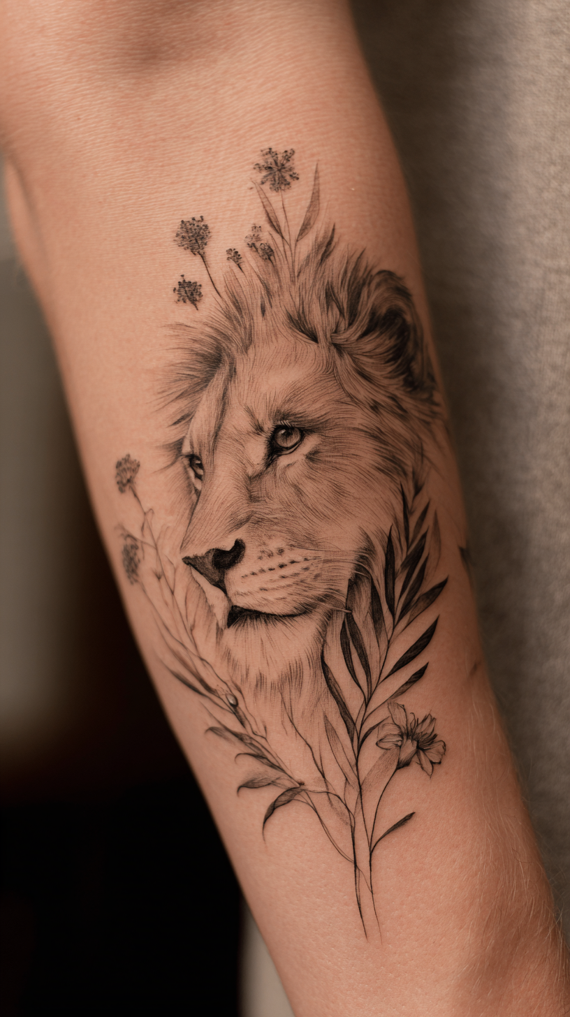 Foliage Leo Tattoo
