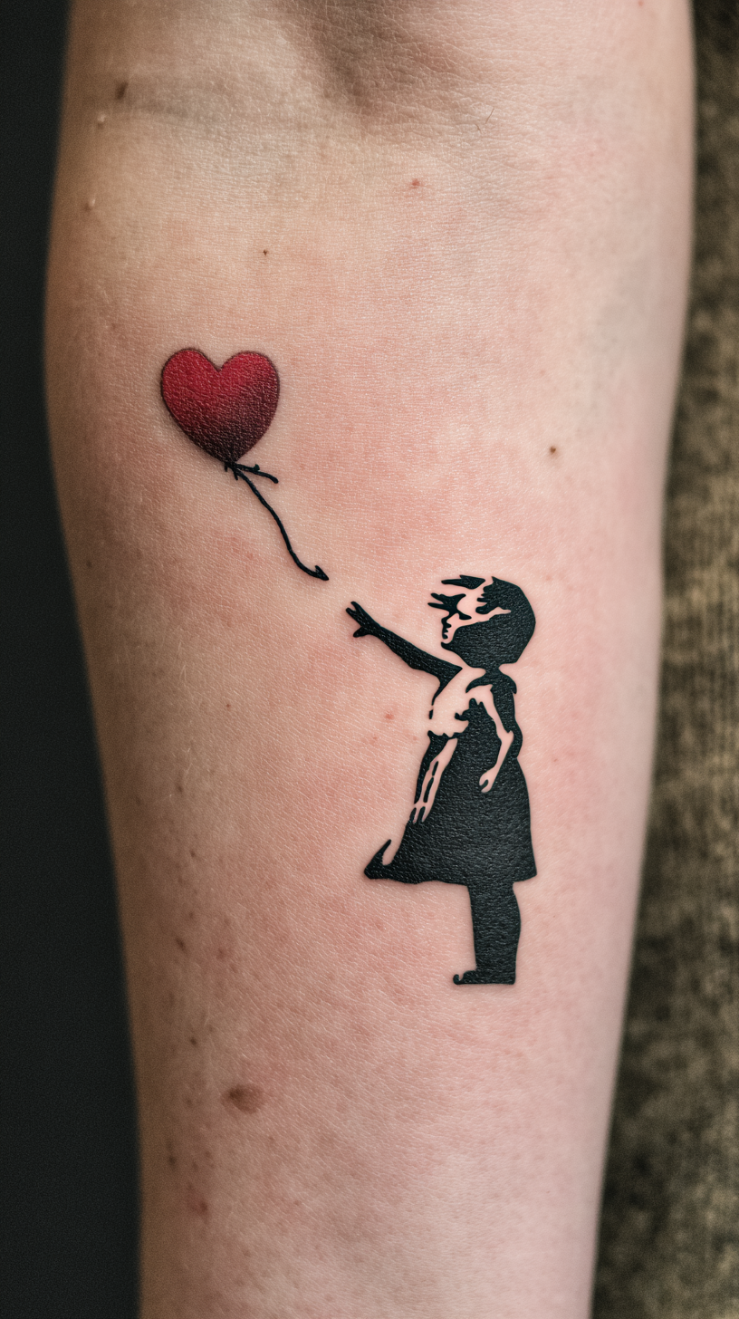 Child's Love Balloon Tattoo
