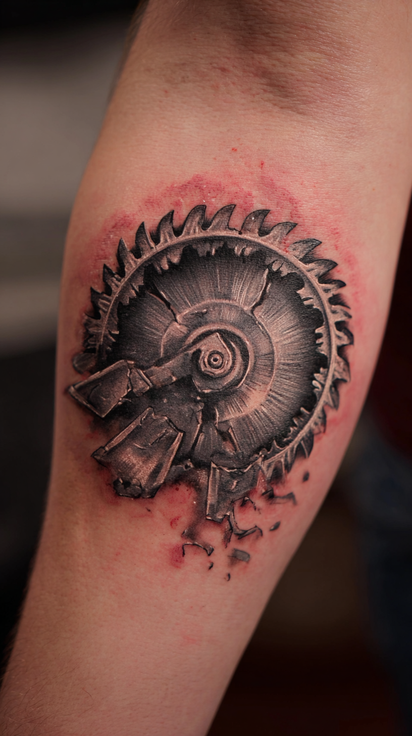 Circular Saw Blade Dad Tattoo