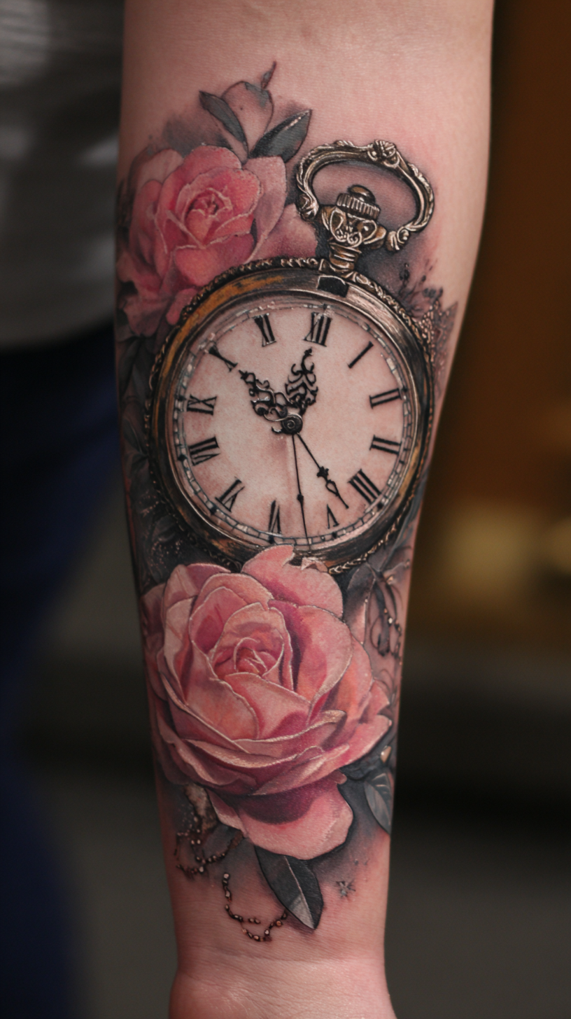 Clock Sleeve Tattoo