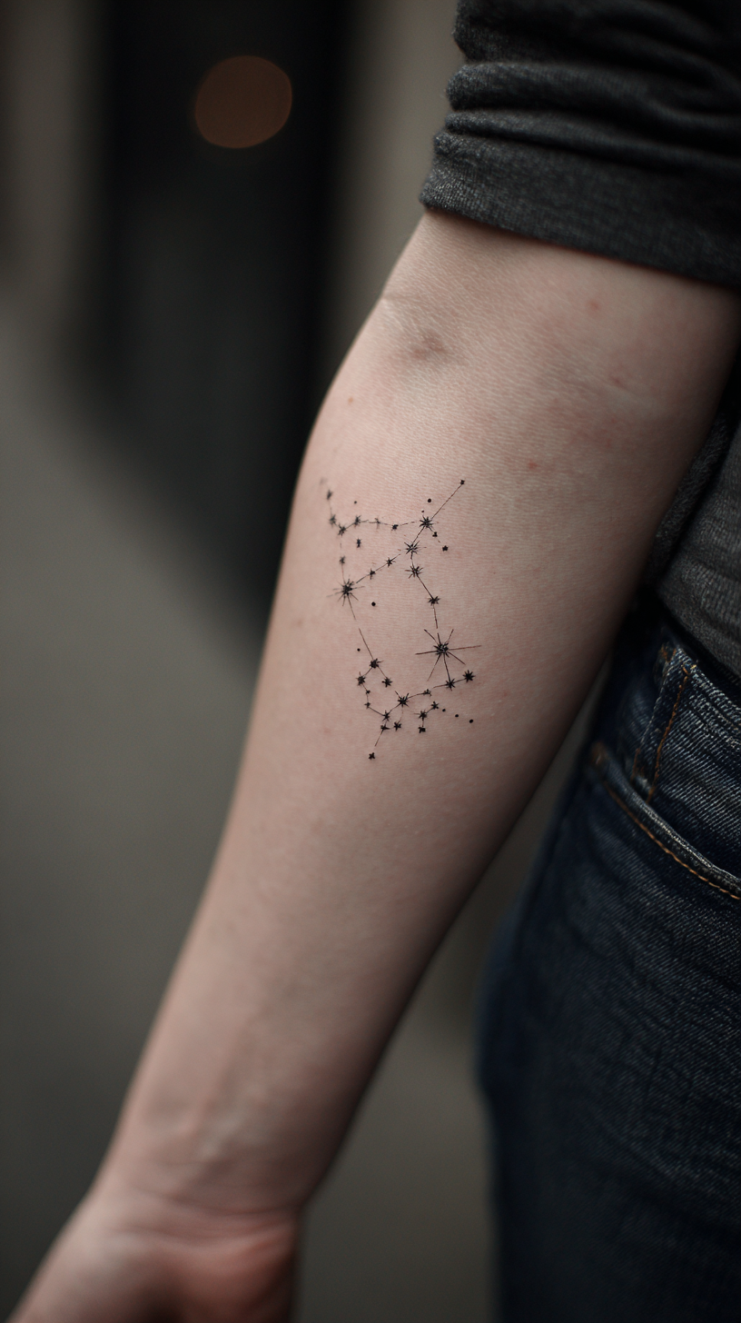 Minimal Leo Constellation Tattoo