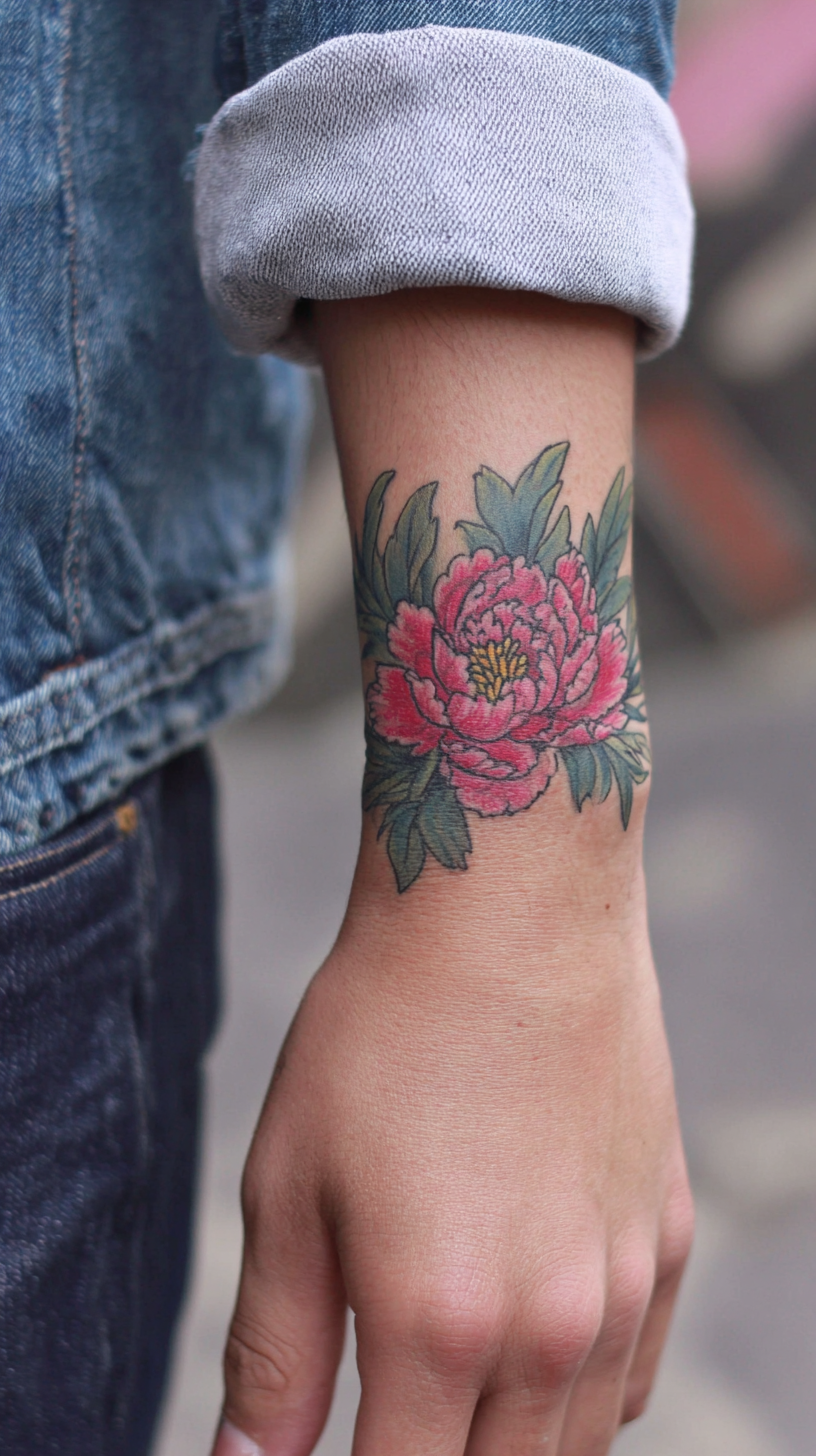Flower wrist tattoo