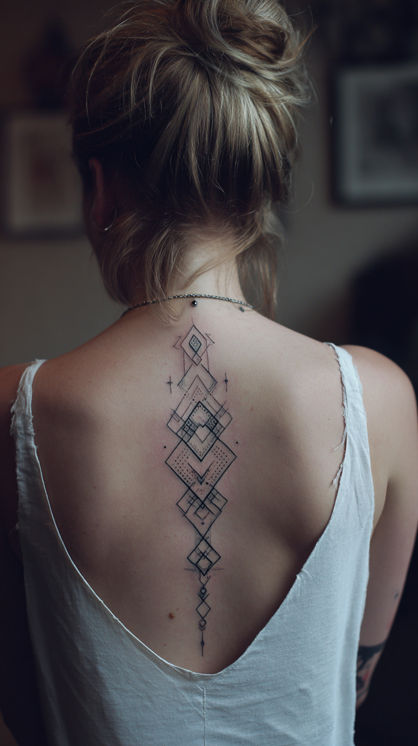 Geometric Back Tattoo