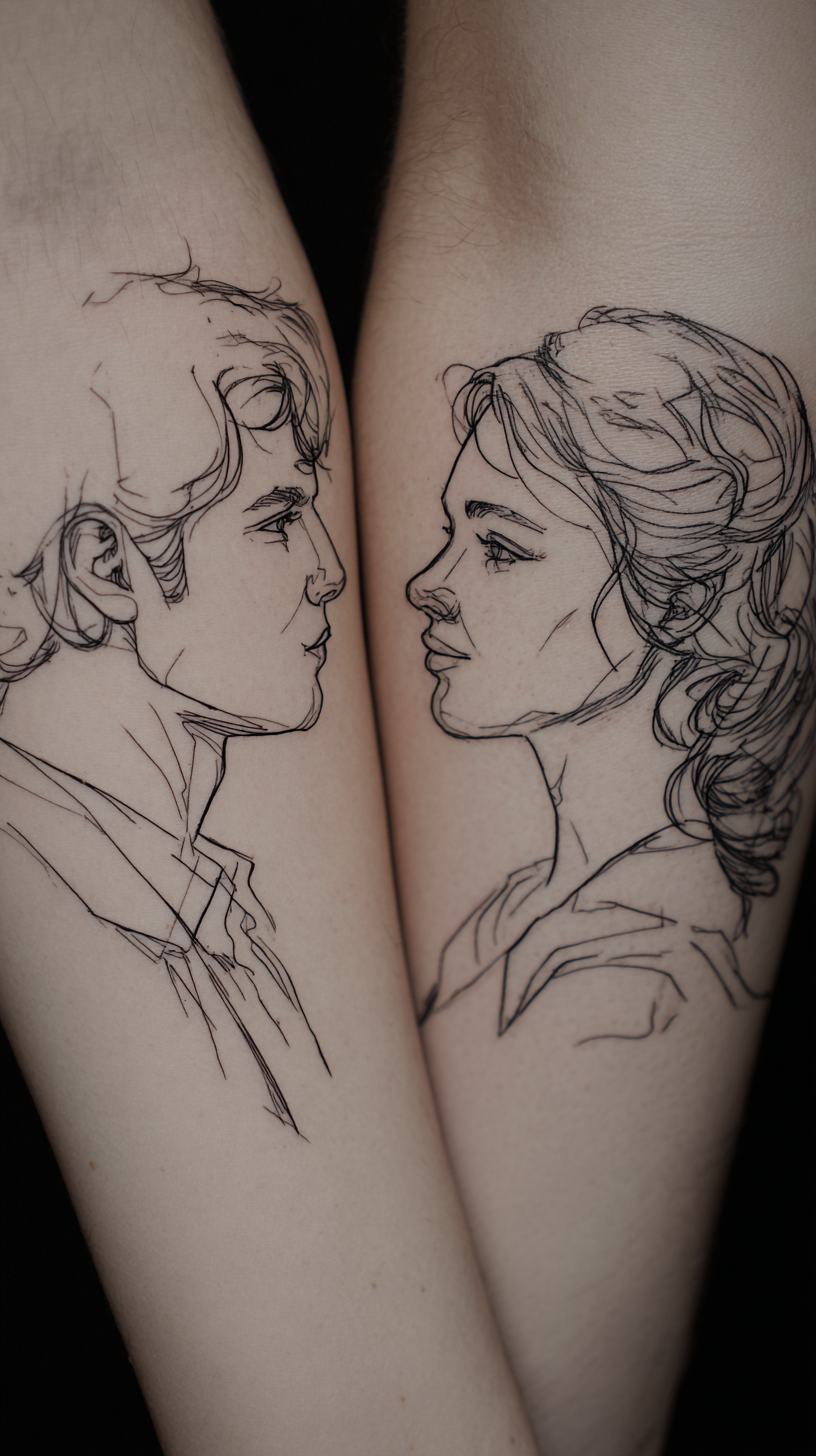 Line art couple