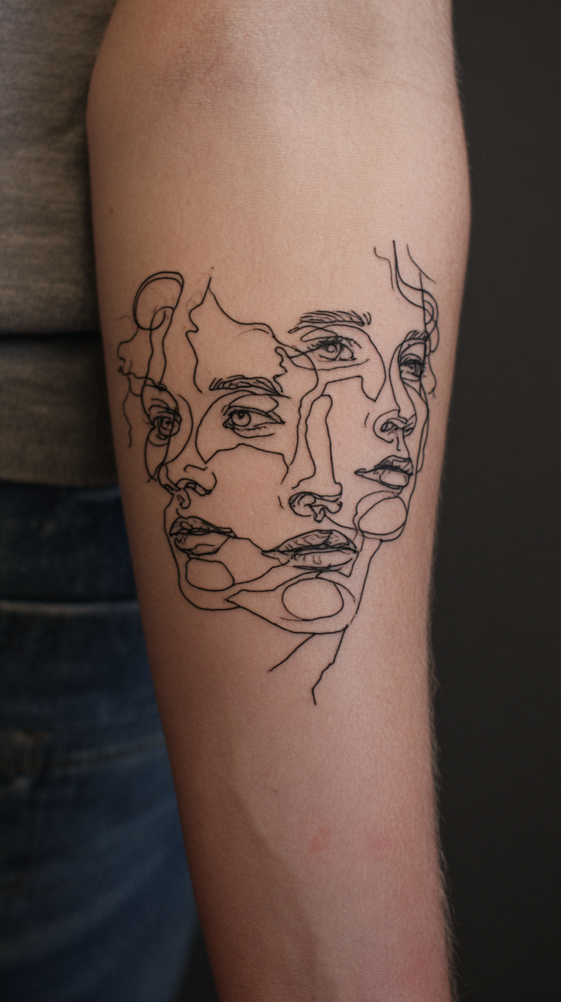 Line art faces