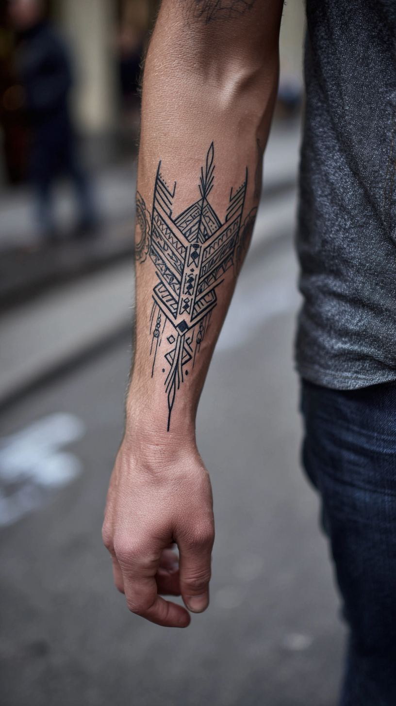 Line from forearm down thumb