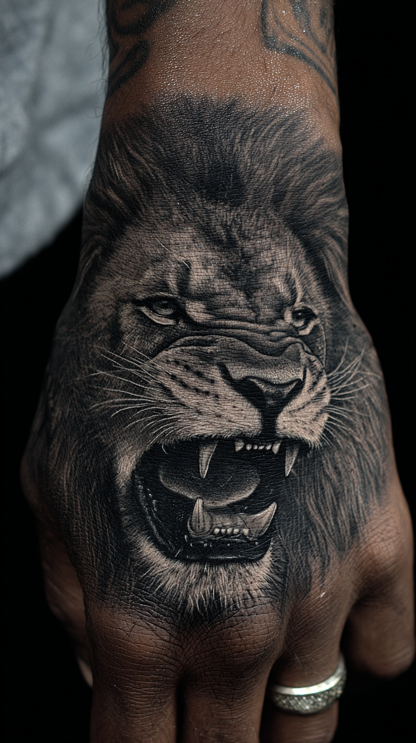 Lion Hand Tattoos for Men